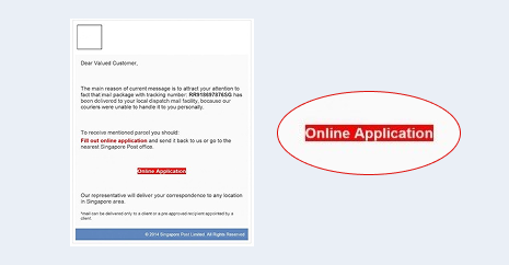 SingPost do not send out emails requesting individuals to fill out online applications